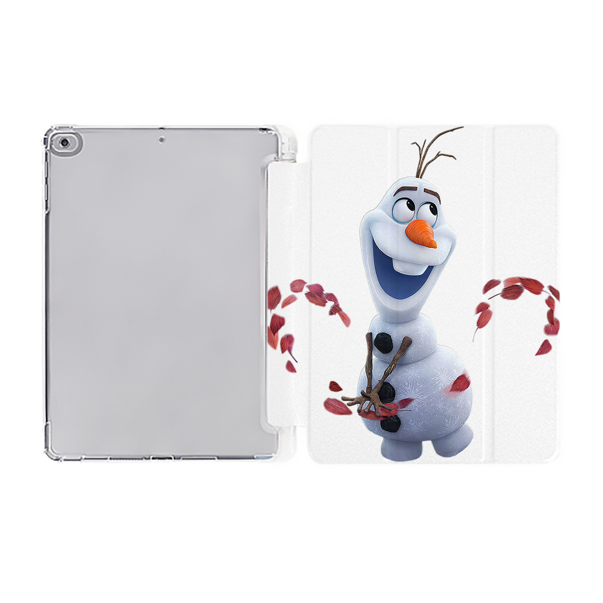 （画像用） アナと雪の女王 アンナ エルサ Frozen Anna Elsa IPad ケース ペン収納付き 三つ折りスタンド PUレザー×シリコン 対応機種9.5/10.5/10.9インチ